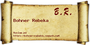 Bohner Rebeka névjegykártya